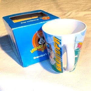 Vintage Warner Bros. Grandpa~Tazmanian Devil Coffee Mug~Extreme Fishing~Golf